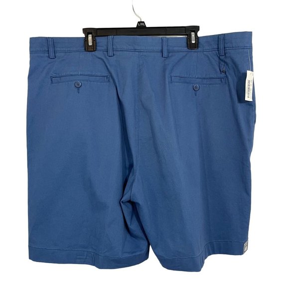 Roundtree & Yorke NEW Classic Fit Flat Front Shorts Blue Chino Cotton - Size 46 - Picture 2 of 7